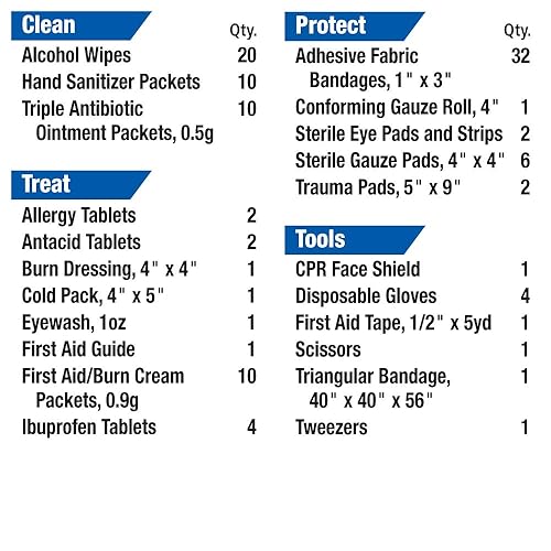 Miniatura 2 de First Aid Only 90672 ANSI 2015 y OSHA - Kit de primeros auxilios para vehículos pesados, kit de primeros auxilios de emergencia multiusos para 25