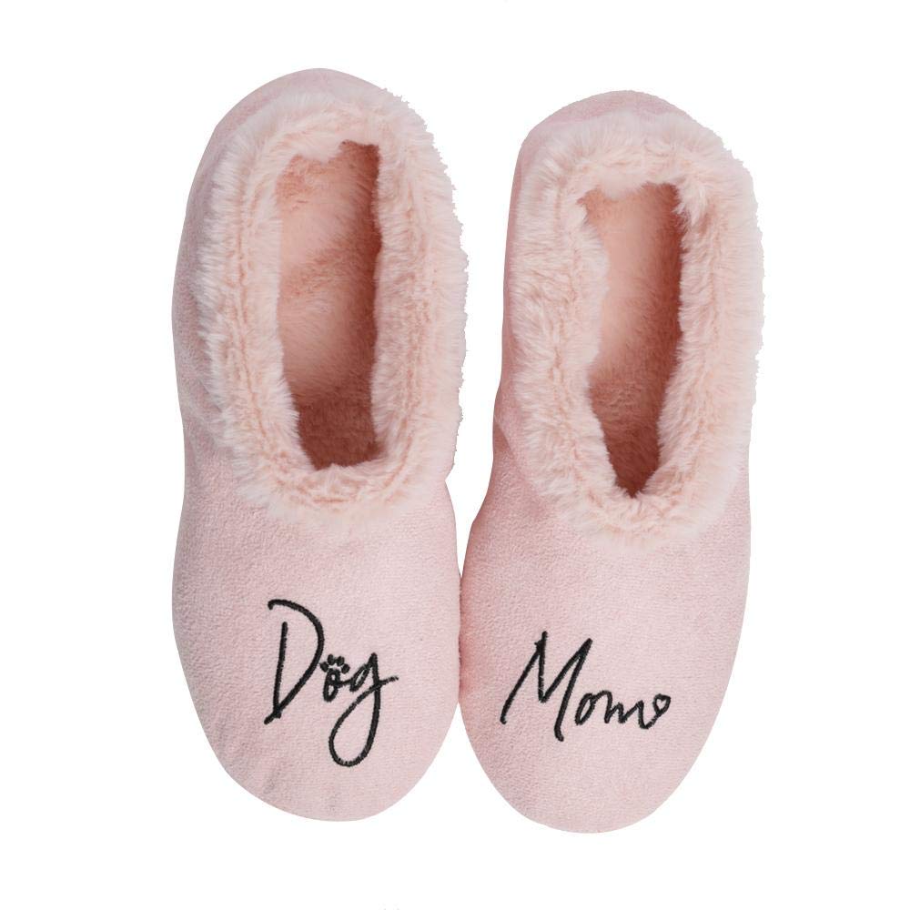 Faceplant Dreams Dog Mom Slipper Footsies for Women (Large)