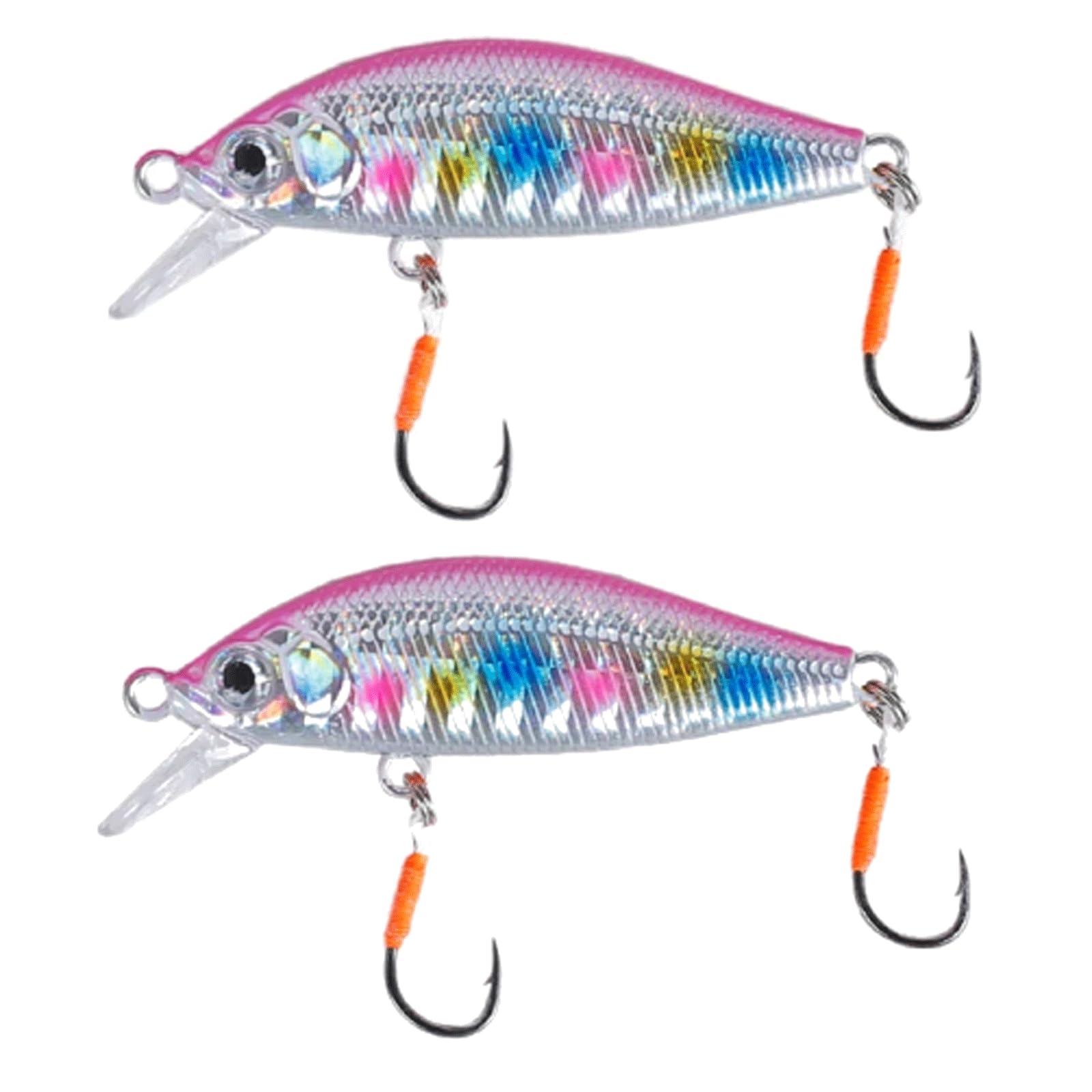 IvyLoutish Fishing Lure Bait 2 Pcs Artificial Bait 50mm 3.2g Sinking Minnow Bait Stream Trout Fishing Bait for Perch Pike Trout Fishing Tackle