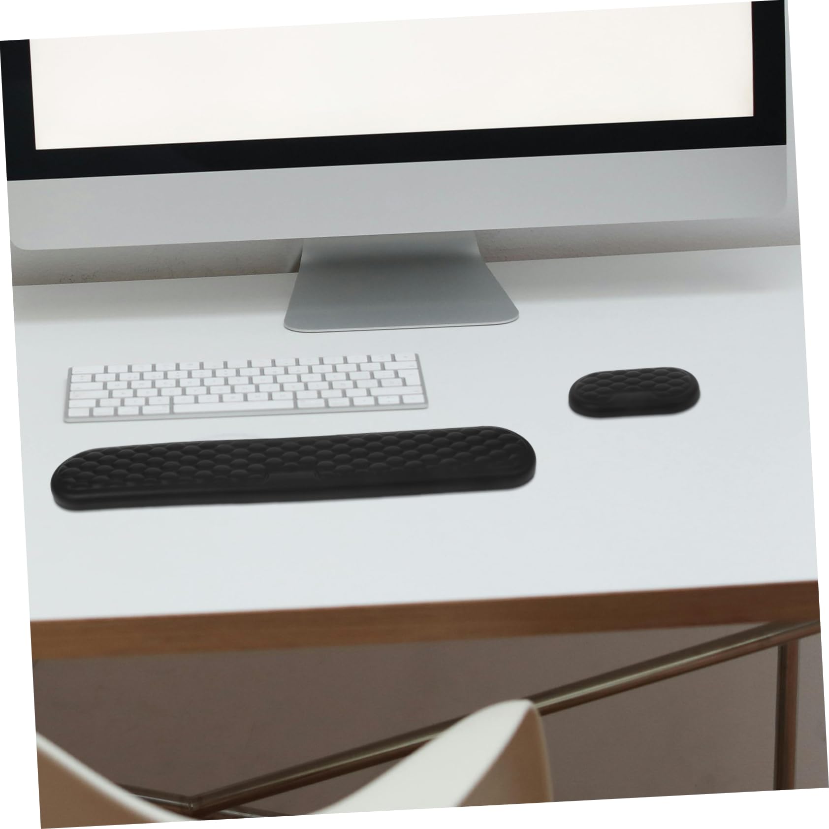 DOITOOL 1 Set Ergonomico Poggiapolsi per Tastiera Mouse in Silicone Antiscivolo Comfort per Ufficio Cuscinetto in Memory Foam per Digitazione