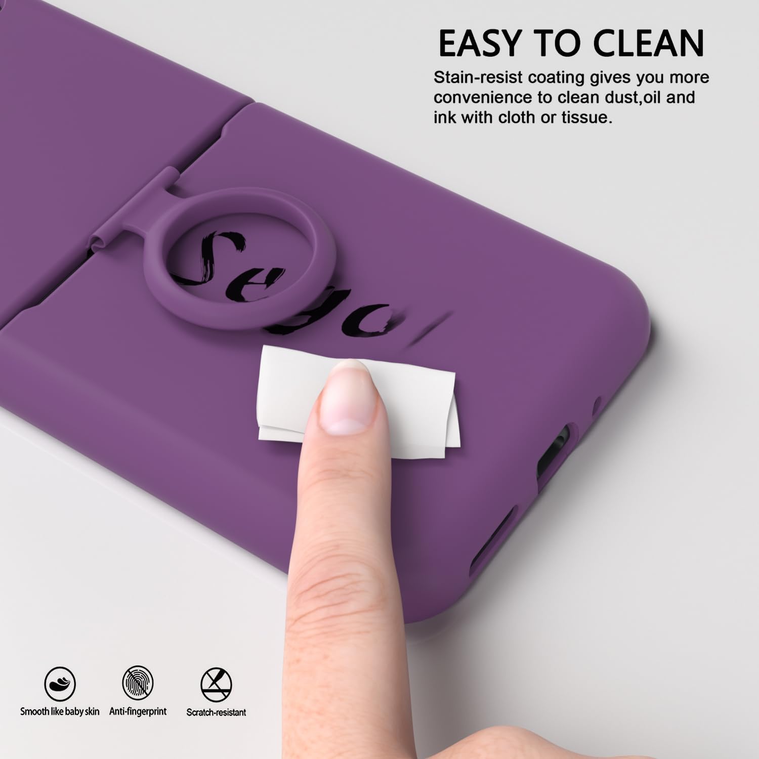 E Segoi for Moto Razr 2023 Case, Liquid Silicone Gel Rubber Shockproof Case Soft Microfiber Cloth Lining Cushion Compatible with Motorola Razr | 2023 | / Razr 40 (Amethyst, Moto Razr 2023)