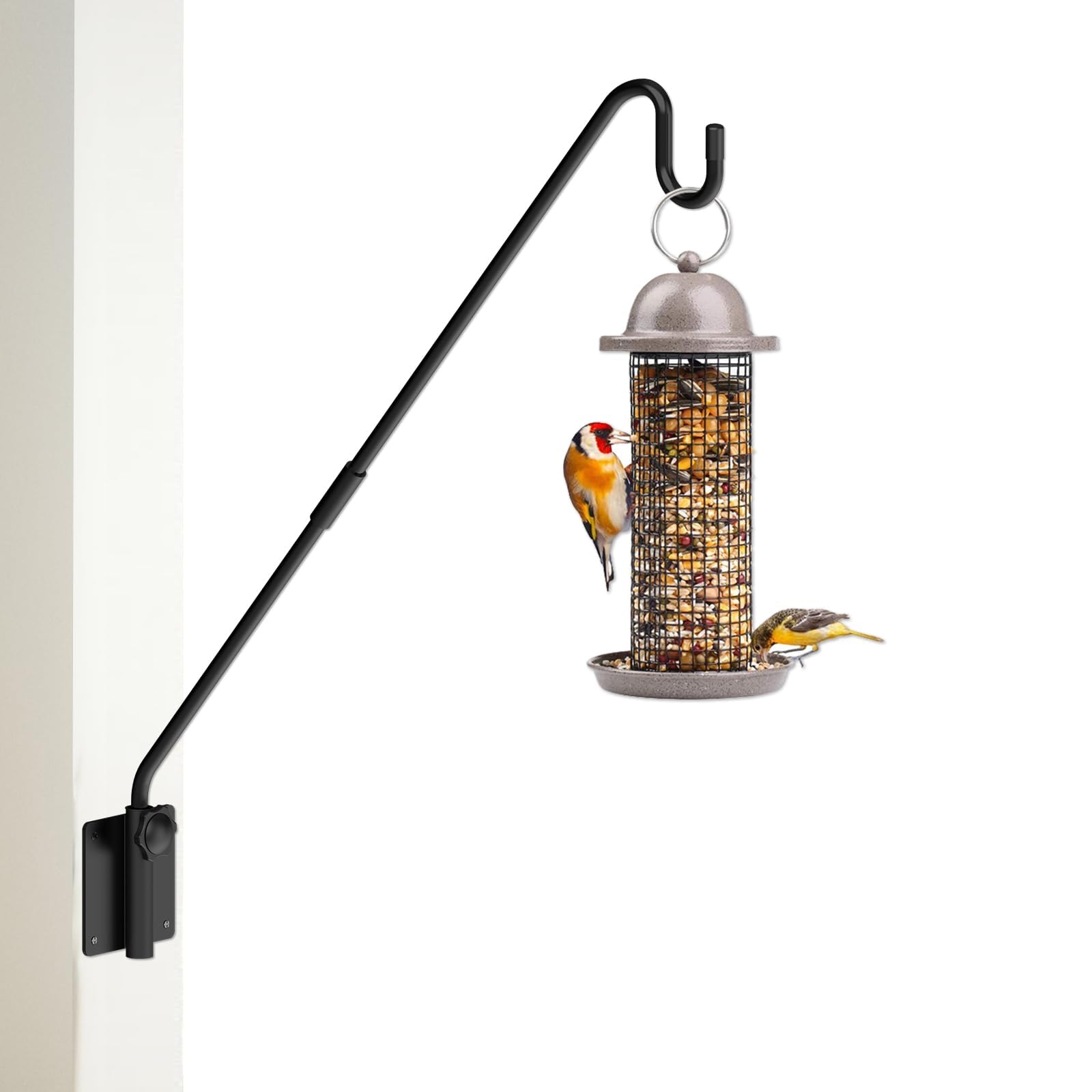 Deckhaken, Wandmontage, verlängerter Pflanzenaufhänger für den Außenbereich, Vogelfutterstation, Metallzaun, Schäferhund, Halterung zum Aufhängen von Kolibri-Futterspender, Pflanzgefäß