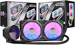 K-MEX WAC7 Infinite Space 240mm ARGB - Refrigerador de Água para Computador Gamer - Compatível com Desktop e Laptop - 275 x 120 x 27 mm