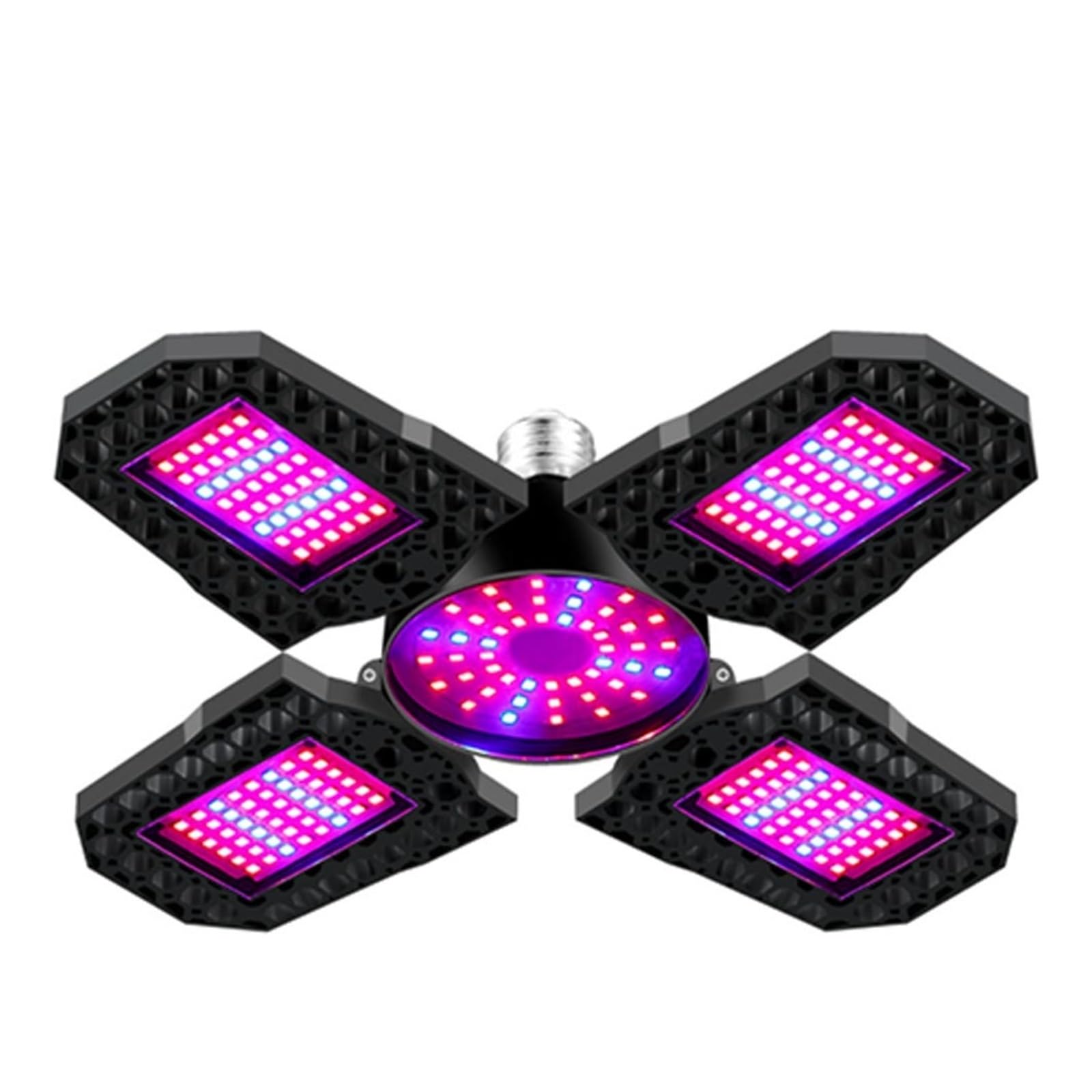 Grow Light, I semi di piante a LED coltivano la luce E27 Pannello LED a spettro completo Coltiva la lampadina della tenda Lampadina della tenda da coltivazione a LED(B_4 Leaf - 240 LEDs)