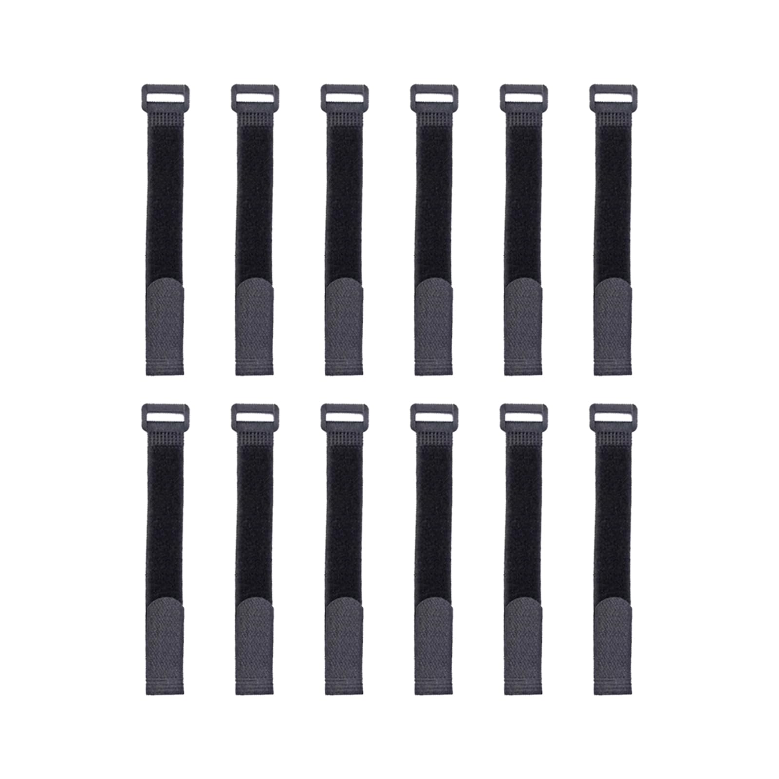 Verazquy 12-Pack Hook and Loop Cable Straps,Black Self-Adhesive Nylon Organizer Fastener Elastic with Buckles Fastening Cable Ties Adjustable Heavy Duty Multipurpose Reusable Cinch Straps
