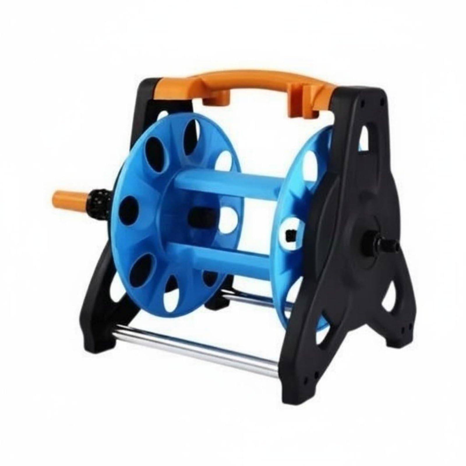 Avvolgitubo da Giardino Carrello Portatubo Supporto Tubo Bobina Tubazioni con Trasporto Facile Maniglia Ergonomica in E Acciaio Adatto per Giardino Terrazza