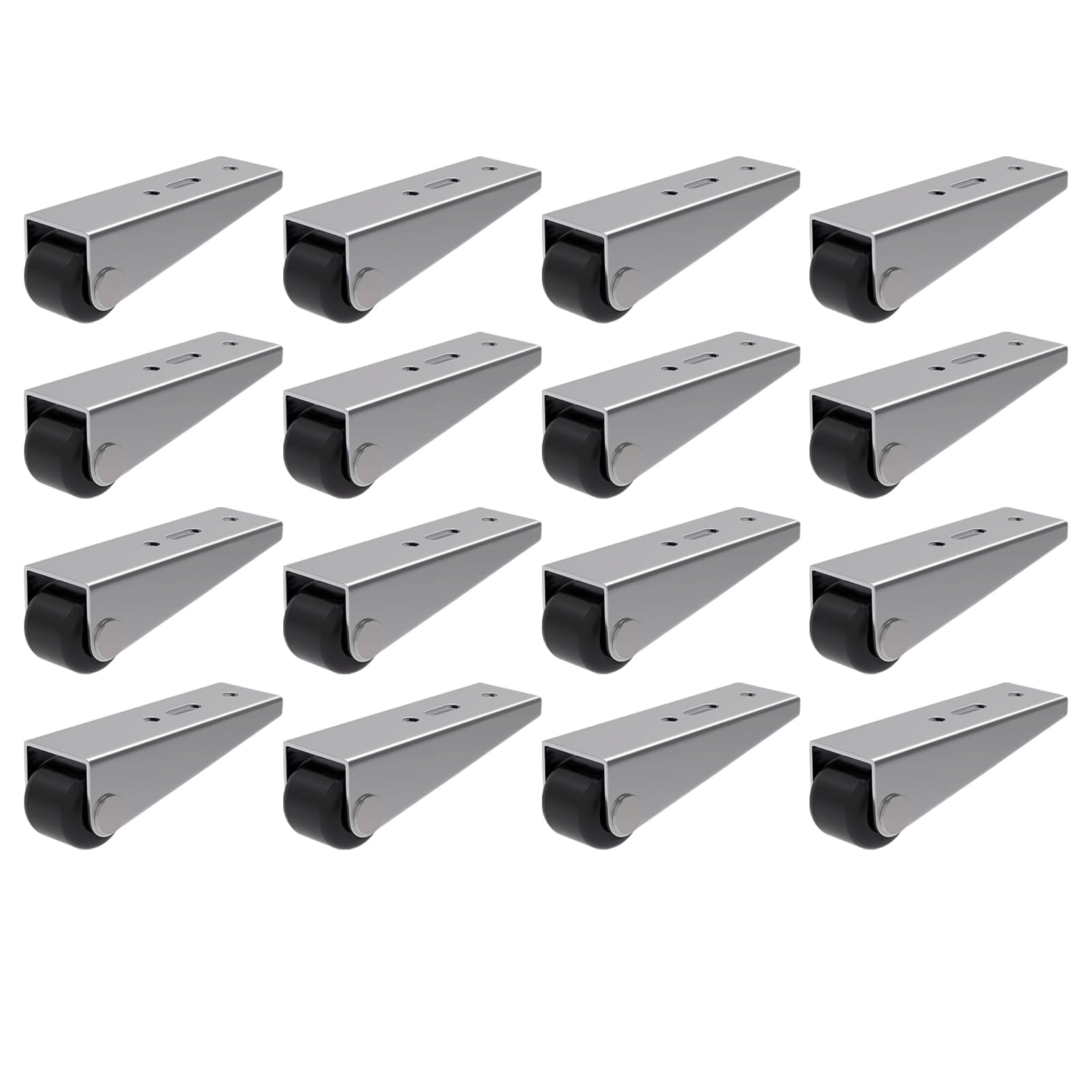 Mekalero C Door Sliding Rollers Metal Rubber Asters For Furniture Drawer Abinet Quiet Operate Heavy Duty 360 Lbs Load Apacity Hidden Design Flat Pull Out Disks