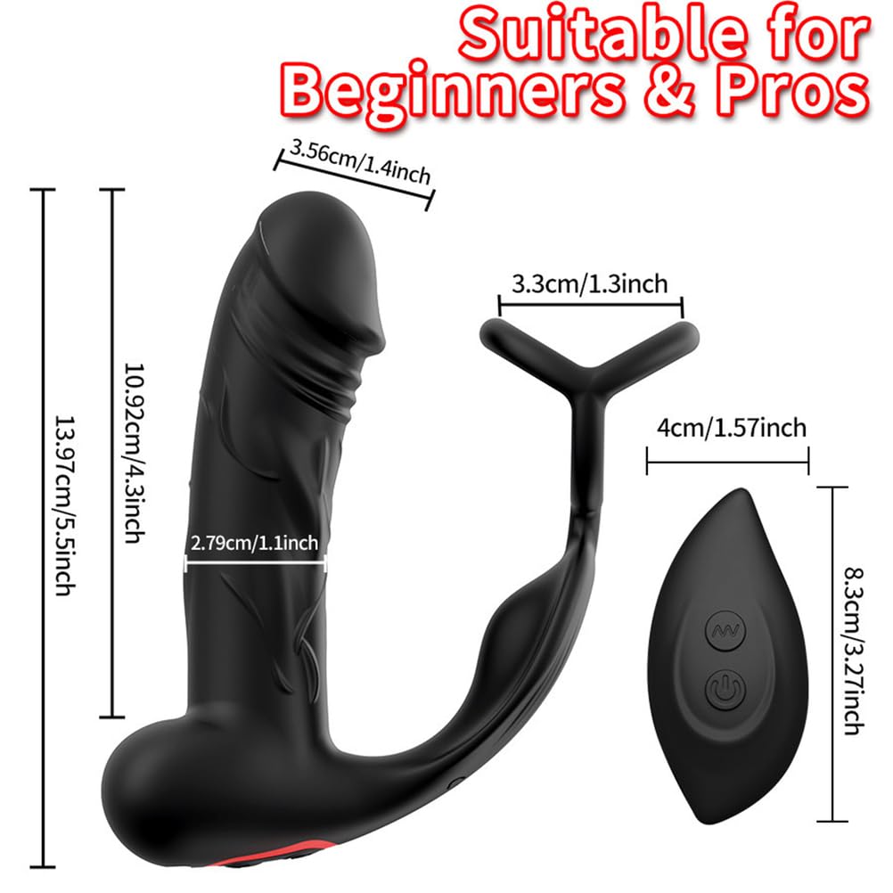 Genérico Masajeador De Próstata Consolador Anal Vibrador Con Anillo Para Pene, Juguetes Sexuales Con Tapón Anal Para Adultos Masajeador De Punto P Con 3 Modos De Empuje Y 9 De Vibración