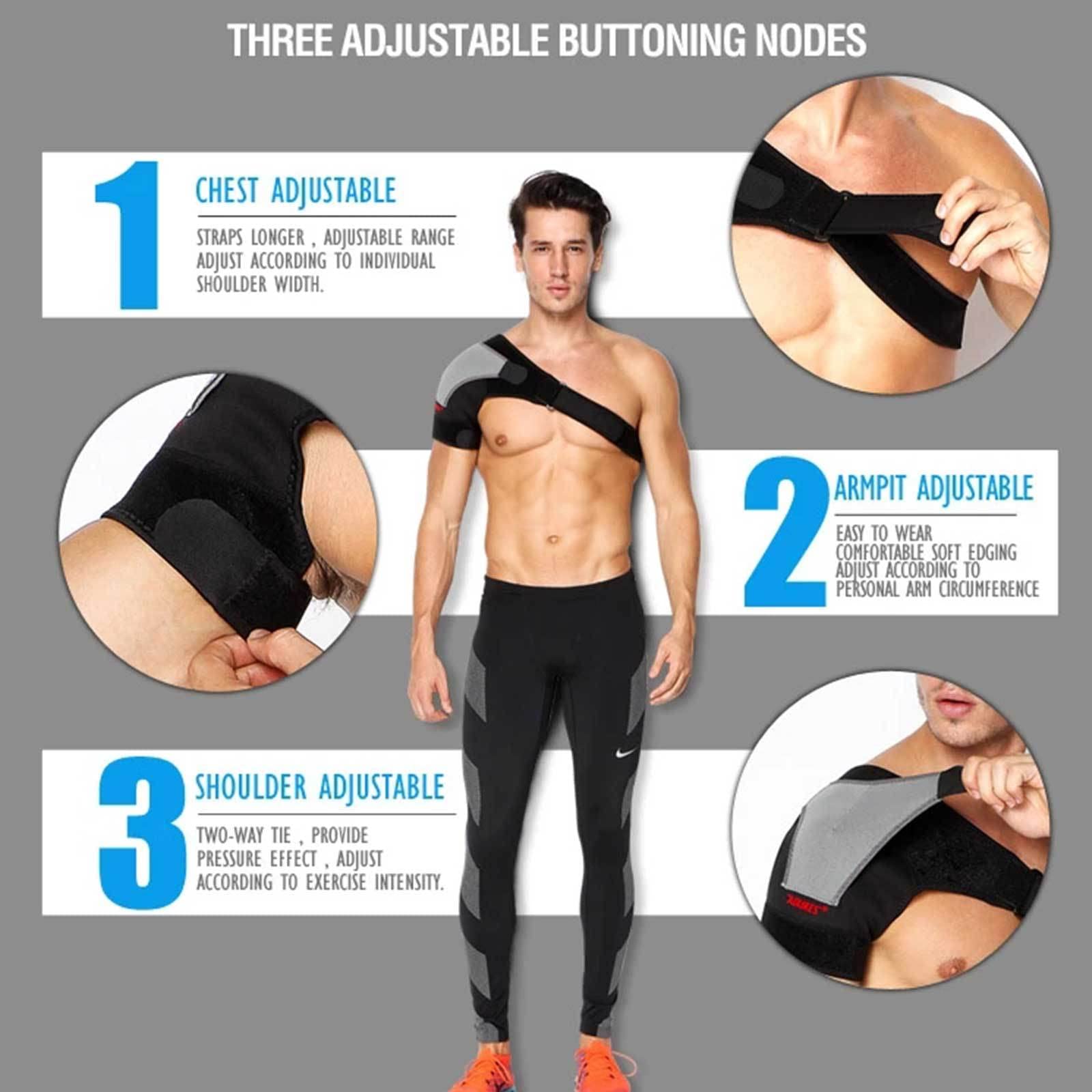 Soporte y compresión para hombro para hombres y mujeres, envoltura inmovilizadora de brazo para puño rotador, dolor articular AC, correa de estabilidad para hombro dislocado, recupera la movilidad y
