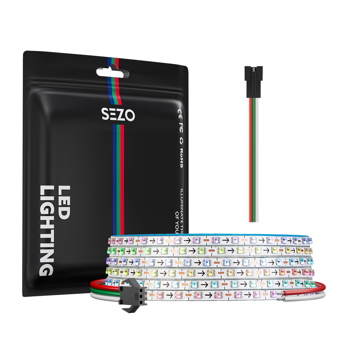 SEZO WS2812B IC 2.7mm Ultra Narrow RGB LED Strip 0807SMD 9.8FT