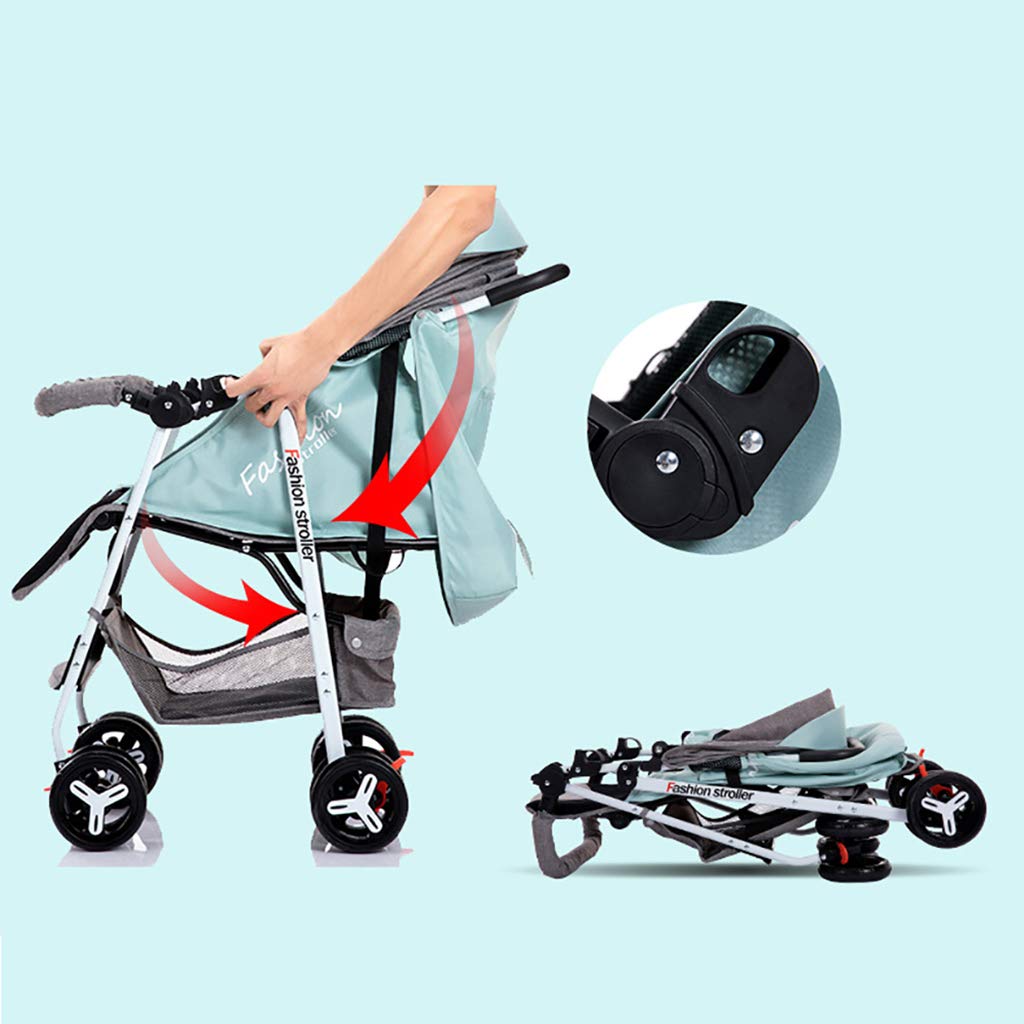 Wózek dziecięcy, wózek kombi, 5-punktowy pas bezpieczeństwa, wózek sportowy, wanna do noszenia, wygodne siedzenie Buggy składane, zielony