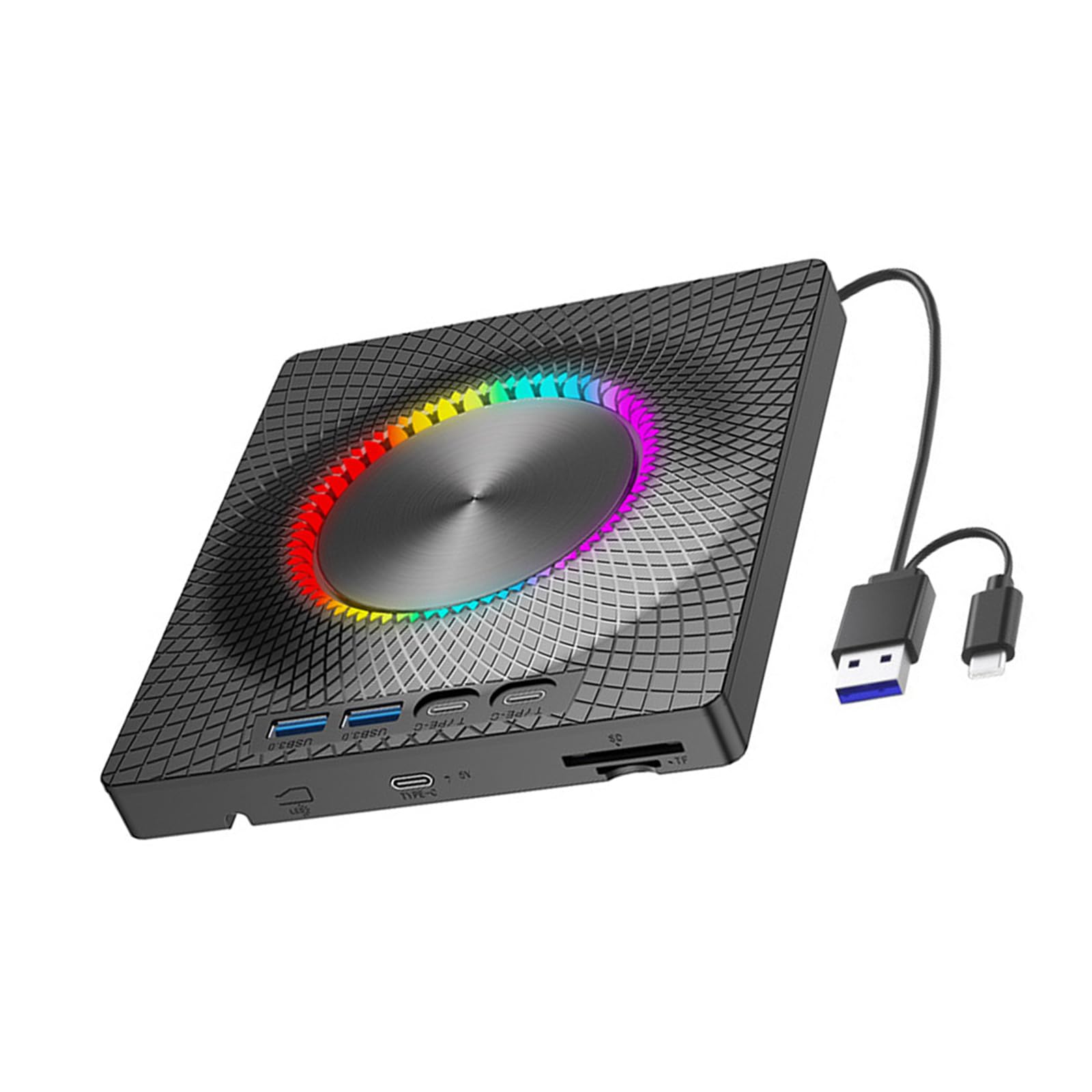 Unidad de disco externa portátil con conexión USB 3.0 y tipo C para una rápida transferencia de datos y grabación de discos para viajeros