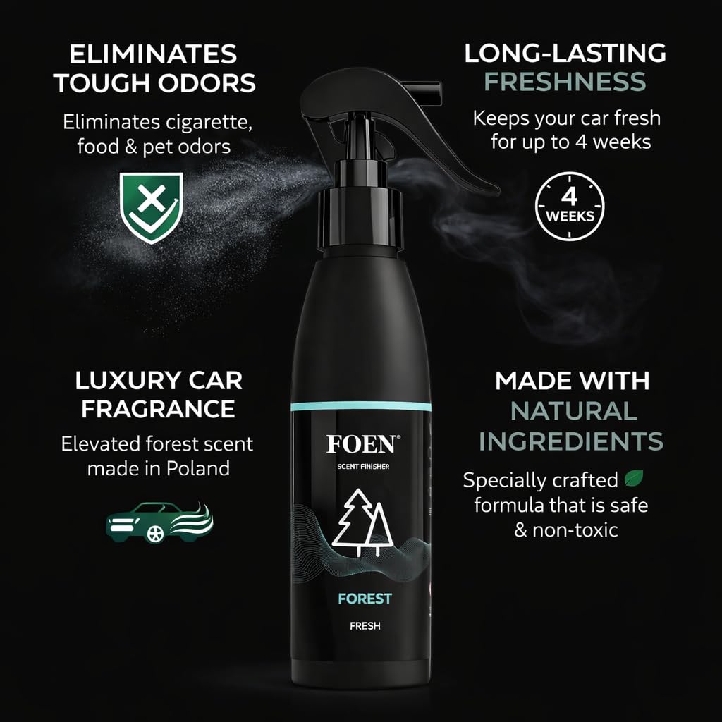 FOEN Senteur Finisseur de parfum | Haute qualité pour voiture et désodorisant | Finition durable | Parfum parfait pour voiture, maison, bureau 200 ml – Forêt