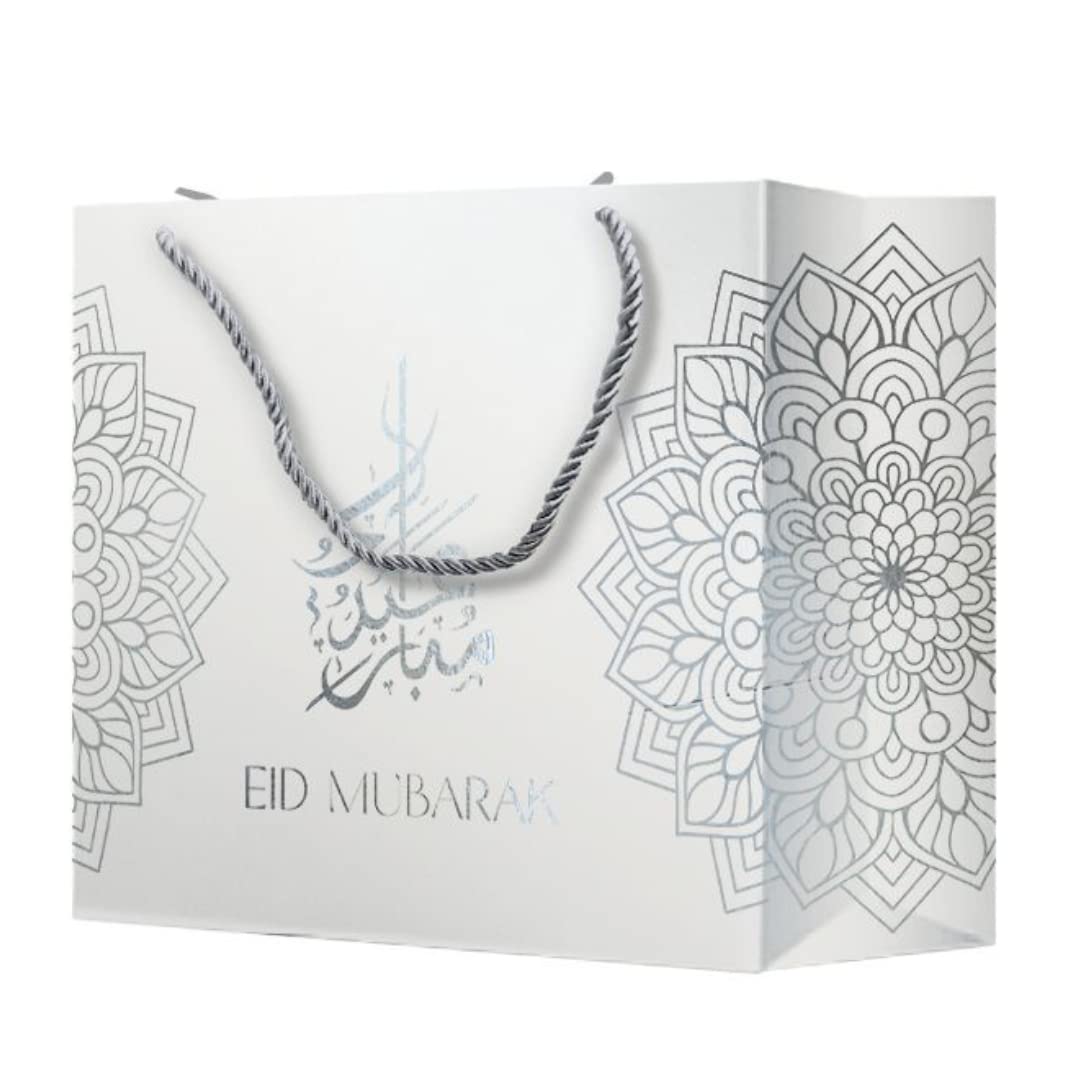 5 Sacchetti Regalo Eid Decorazione Oro/Rosa, 36x30x10 Cm, Riutilizzabili E Di Alta Qualità Per Festa Ramadan - 2