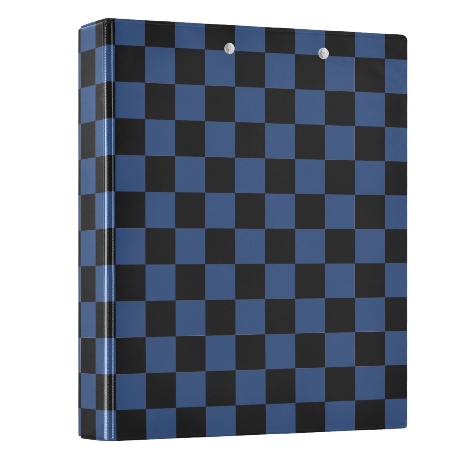 3 Ring Binder Blue Black Checkerboard Buffalo Plaid A 1.5 inch Binders