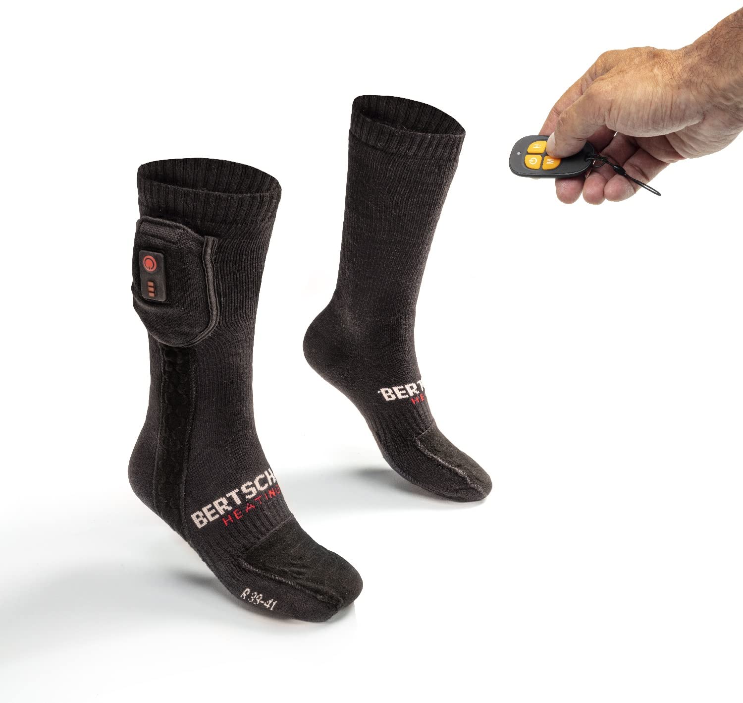 BERTSCHAT Beheizte Socken Hiking Edition – Unisex | USB-aufladbar & Fernbedienung | 3 Heizstufen & 10 Std. Wärme | Für Wandern, Ski & Outdoor