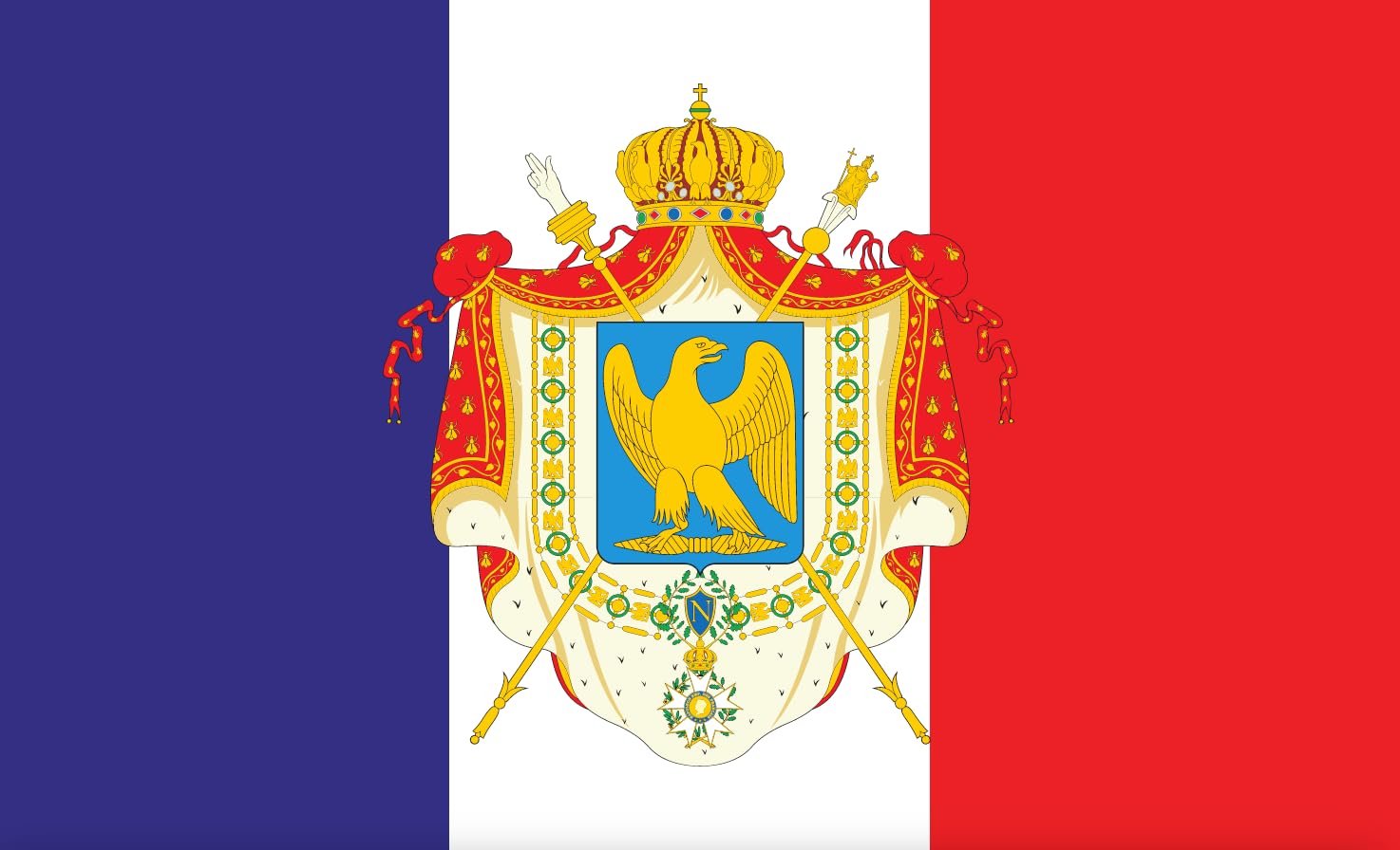 Drapeau de la France 1898 grand pavillon de bateau historique tricolore 120x80 cm