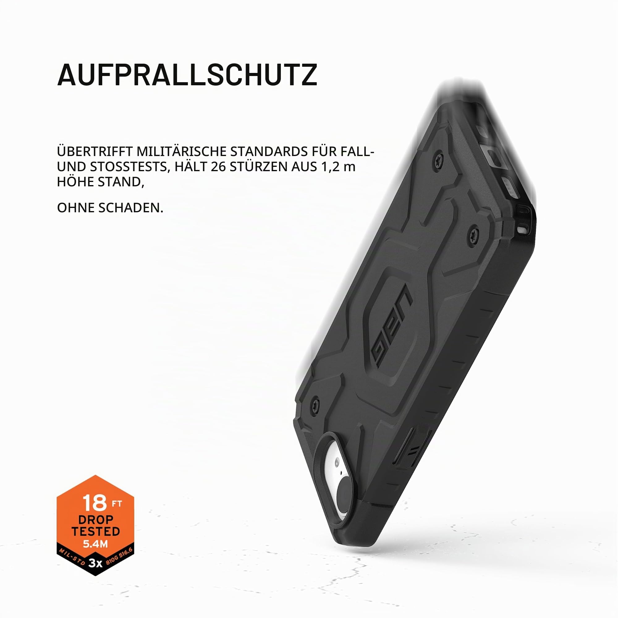 URBAN ARMOR GEAR Pathfinder MS Hülle für iPhone 16e/17e | Passgenau | 5,4m Fallschutz| Magnetmodul | Erhöhte Ränder | Alle Ports erreichbar | Wabenstruktur für extra Stabilität