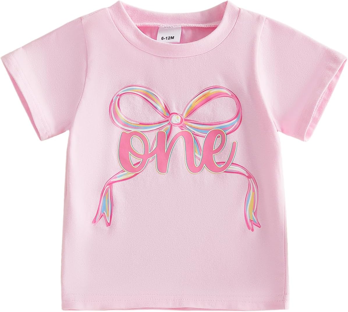 Toddler Baby Girl 1st 2nd 3rd 4th Birthday Outfit One Two Three Four Year Old Bow Short Sleeve T-Shirt Summer Clothes