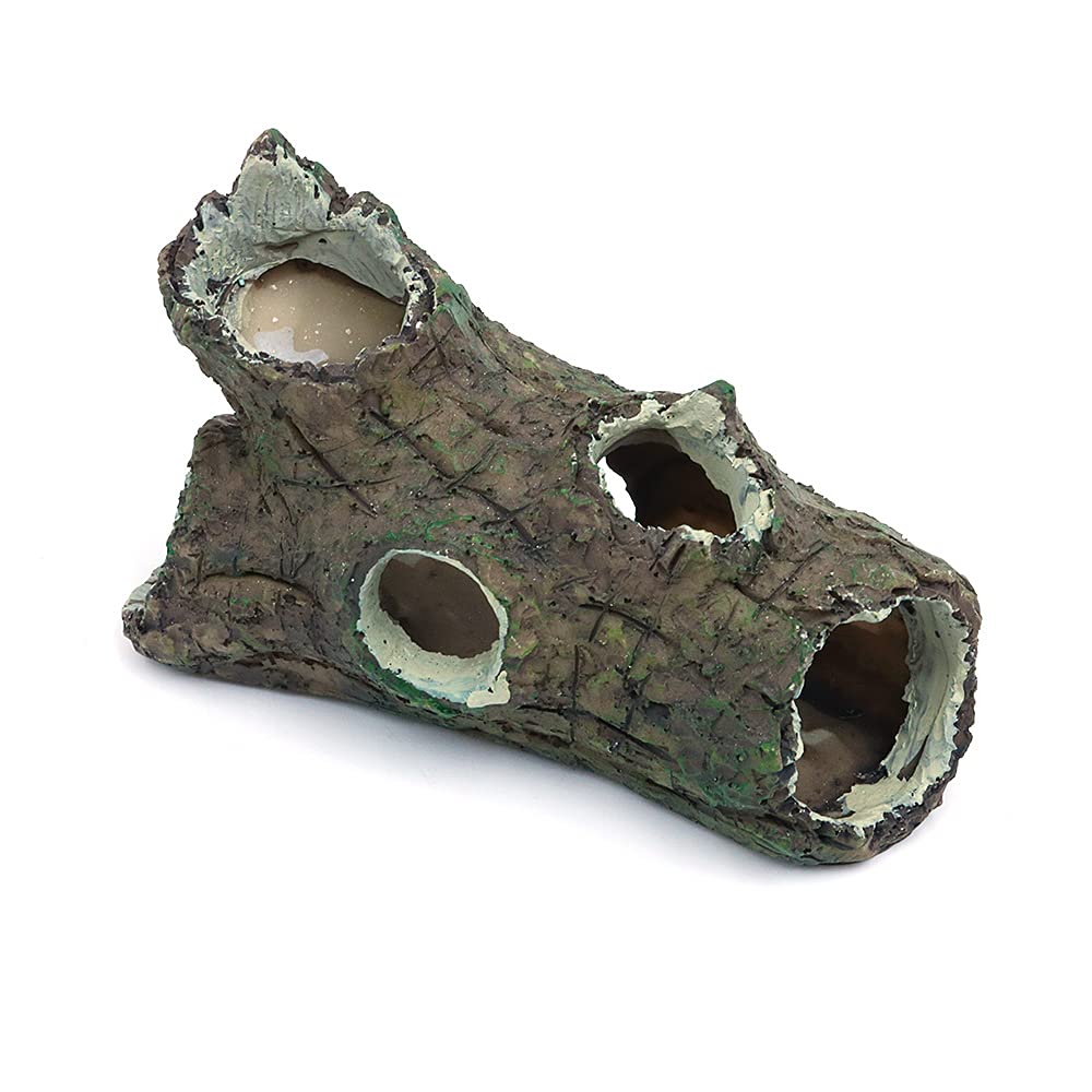 Tiardey Simulación Adorno de Tronco de árbol Hueco de Madera Muerta, decoración de pecera, casa de Madera, Acuario, escondite, Cuevas, Decoraciones para Tortugas, lagartos Peque?os, Reptiles