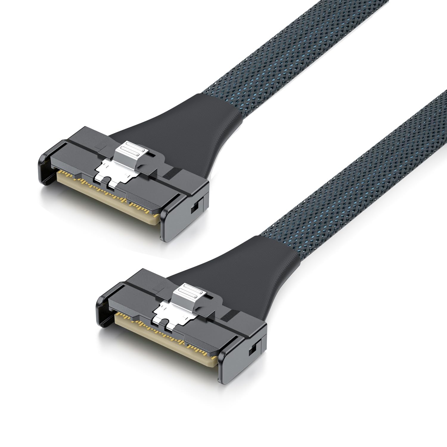 H!Fiber.com Mini Cool Edge IO MCIO MCIO 8X 74Pin SFF-TA-1016 Câble PCIe 5.0, 85 ohm, 0,75 m
