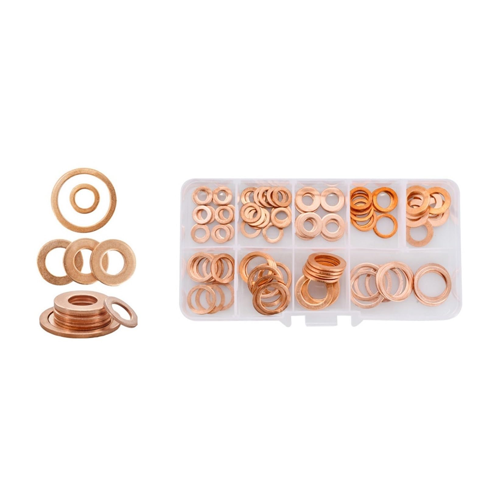 Flache Kupfer-Unterlegscheiben M2 M3 M4 M5 M6 M8 M10 M12 M14 M16 M18 M20 M22 M24 Messing Kupfer Edelstahl Aluminium flache Unterlegscheiben Dichtungen Abstandshalter Kit