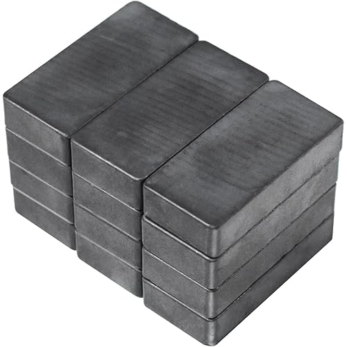 MVISUAL Square Ferrite Magnets Blocks Ceramic Rectangular Magnets，Ceramic Magnets,12 Pack