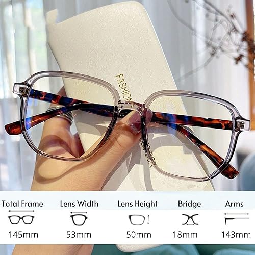 Miniatura 7 de GLASAOTO Lentes de lectura con bloqueo de luz azul para mujeres y hombres, marco cuadrado para nerd, ligero, reduce la fatiga ocular