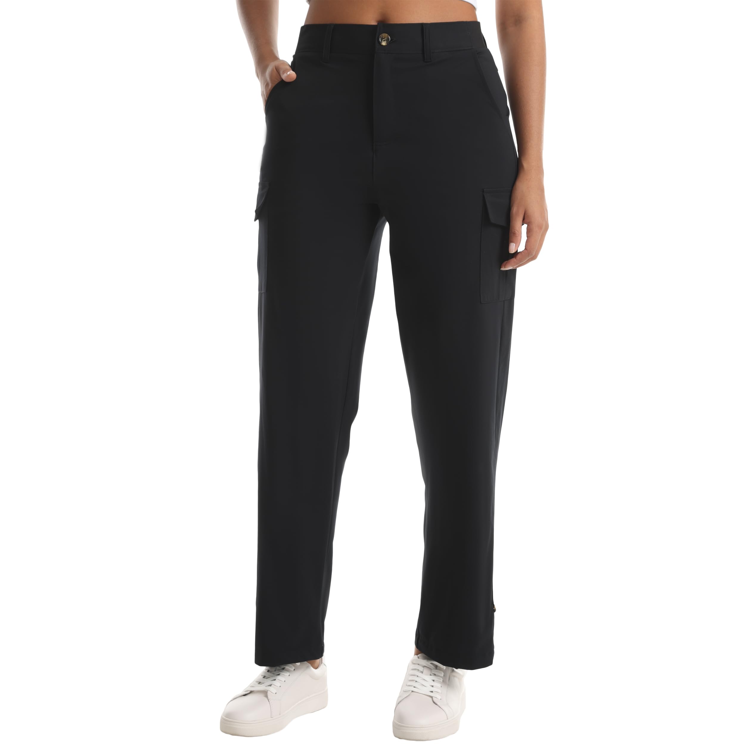 Womens Lightweight Cargo Capri Pants Quick Dry Stretchy Hiking Pants with Pockets for Outdoor Casual Travel