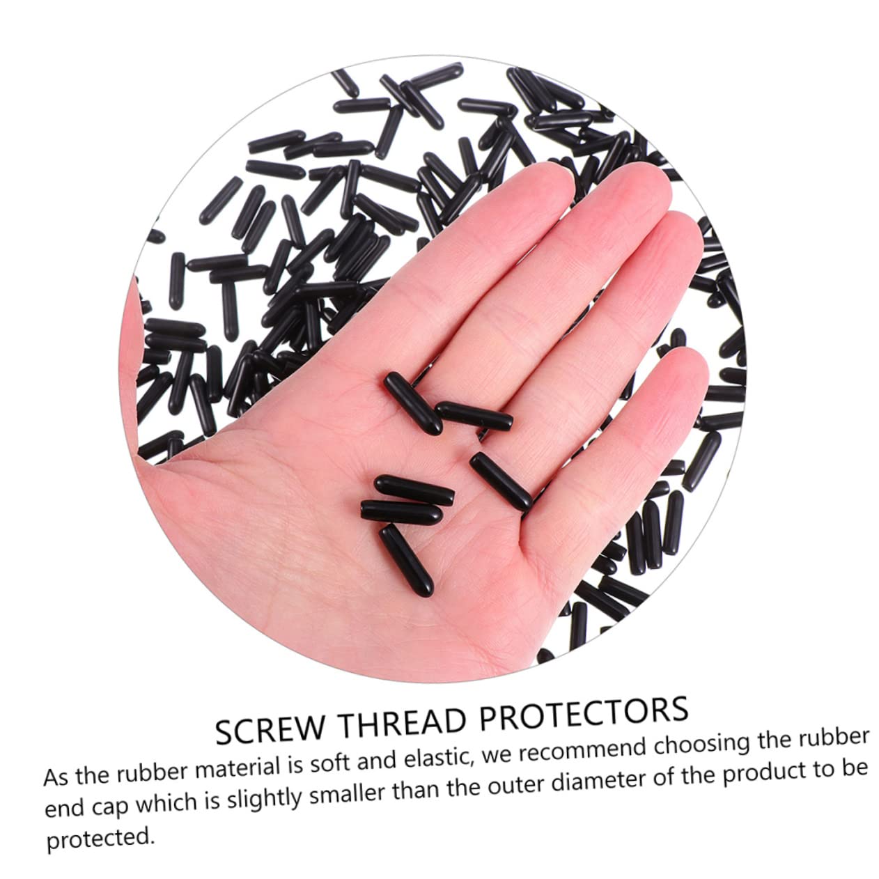 CIYODO 3sets Tubing End Cap Thread Protector Cover for Kitchen Wood Floor Chair Tips Round Tube Caps Insulated Rubber Material 250pcs*3