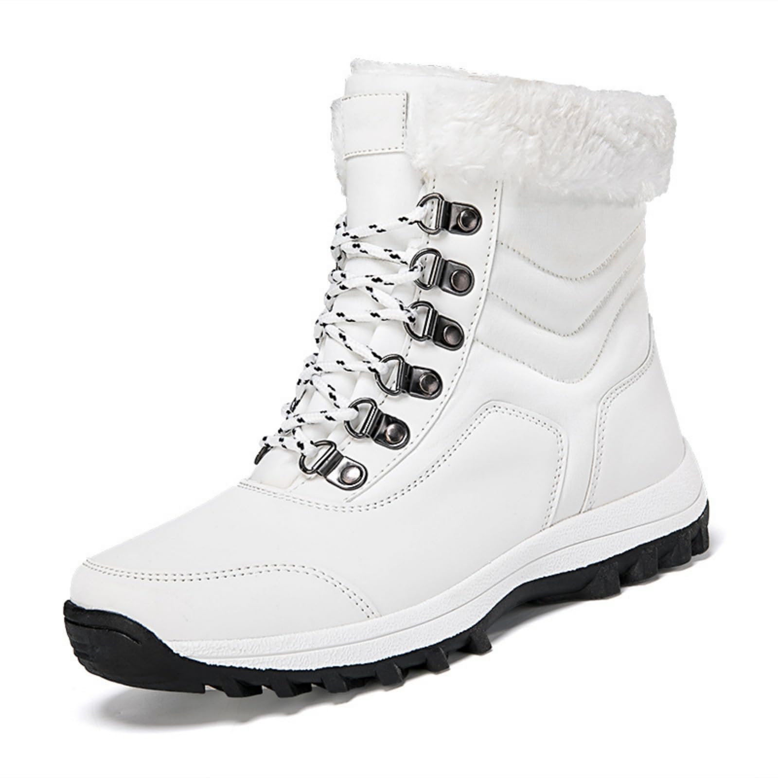 Womens Winter Snow Boots Waterproof Lightweight Warm Fur Lined Anti Slip Mid Calf Ankle Booties and Cold-Resistant Outdoor