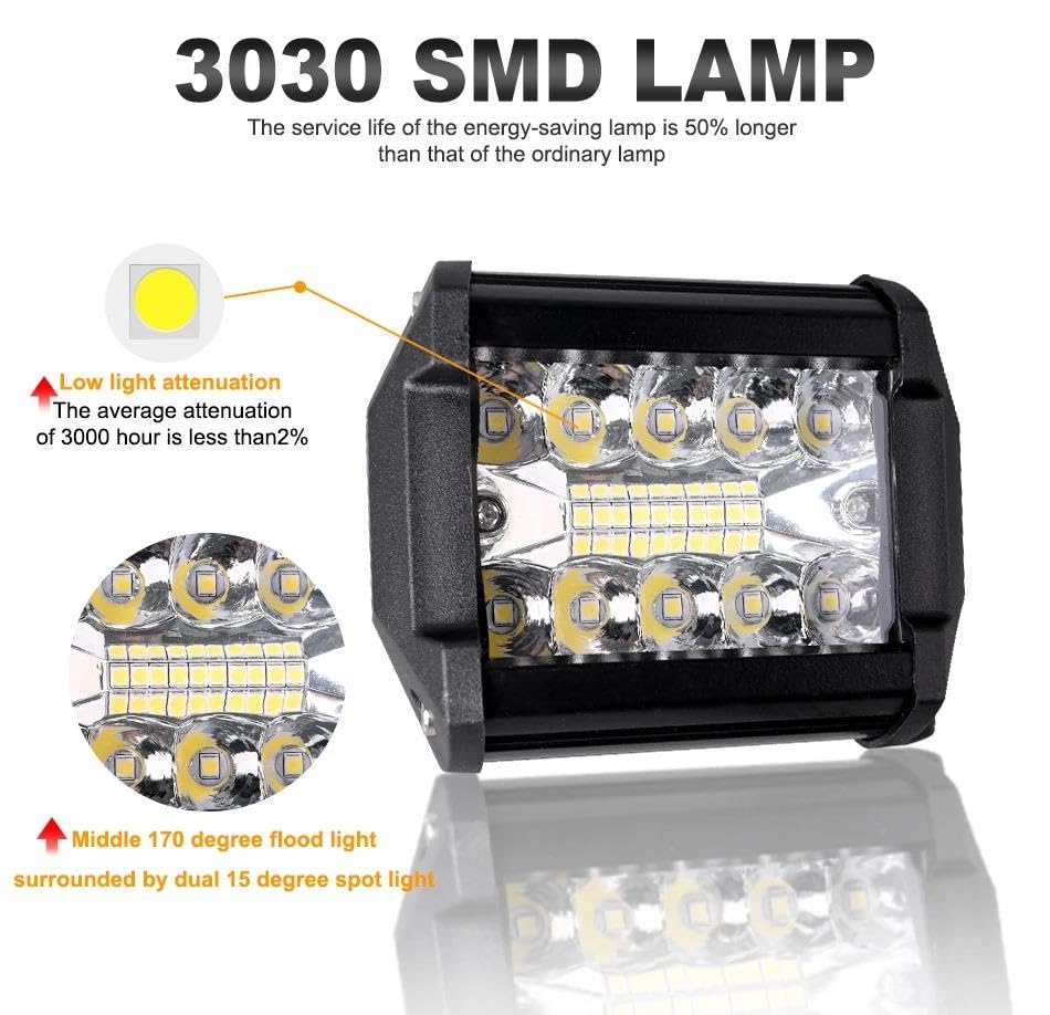 Projecteur tout-terrain 4x4 LED robuste pour camion et pelle