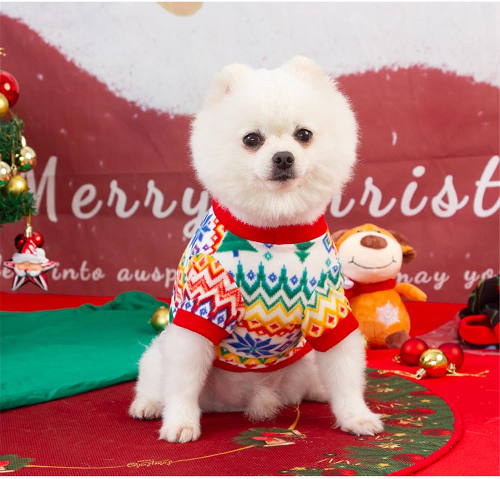 Confezione da 2 Abiti Natalizi per Cani - Costume Natalizio per Animali Domestici - Maglione Natalizio in Pile per Cuccioli - Caldi e Morbidi Vestiti Natalizi per Cuccioli Abbigliamento per Animali