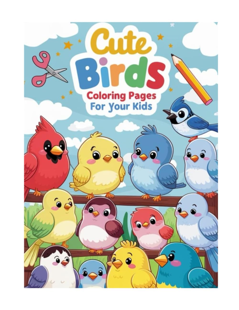 Easy Bird Designs for Little Artists, Coloring Book for Kids Ages 4–8: Cute & Simple Birds Coloring Book: Fun Illustrations for Children