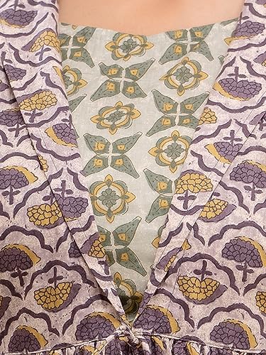Image of feranoid Women's Cotton Floral Printed Short Kurti Tunic Top