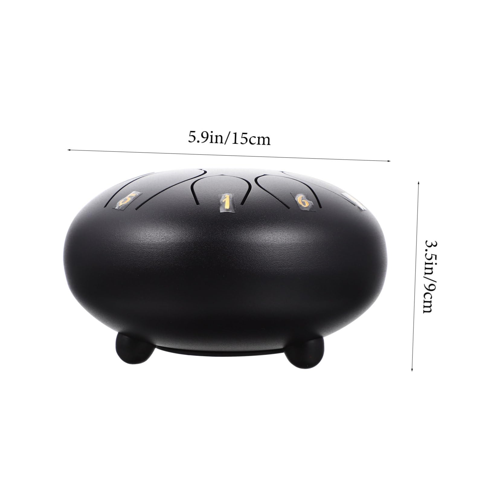 Vaguelly 6 Inch 8 Note Mini Steel Tongue Drum Portable Percussion Instrument Polished Black