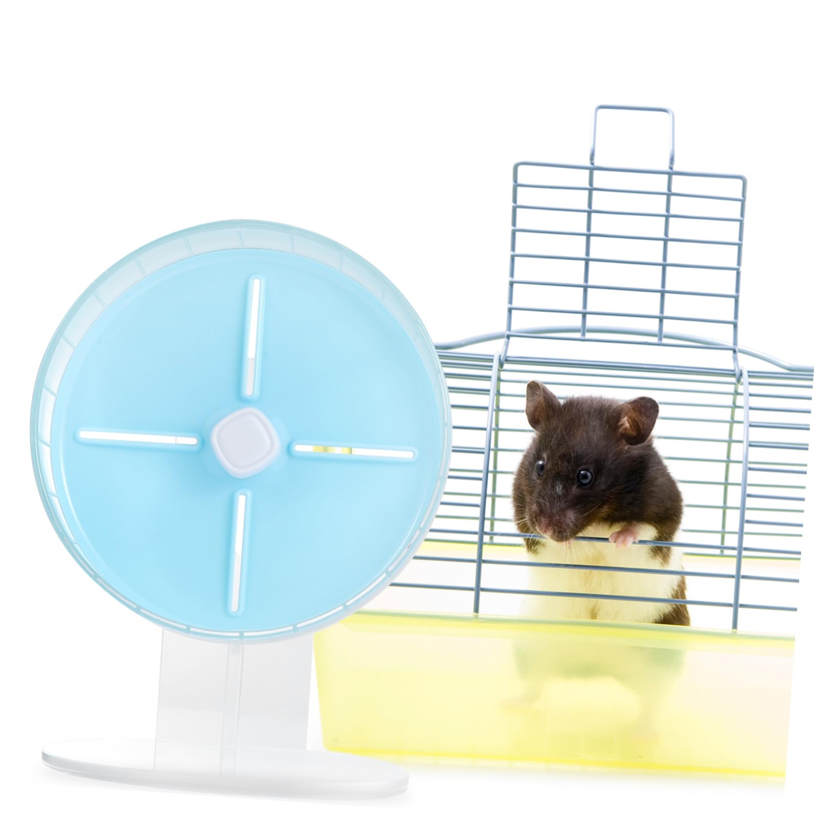 Housoutil 1pieza Rueda De Ejercicio para Hámster Rueda Silenciosa Soporte Juguete Interactivo para Mascotas Pequeñas para Aliviar El Aburrimiento y Aumentar La Actividad