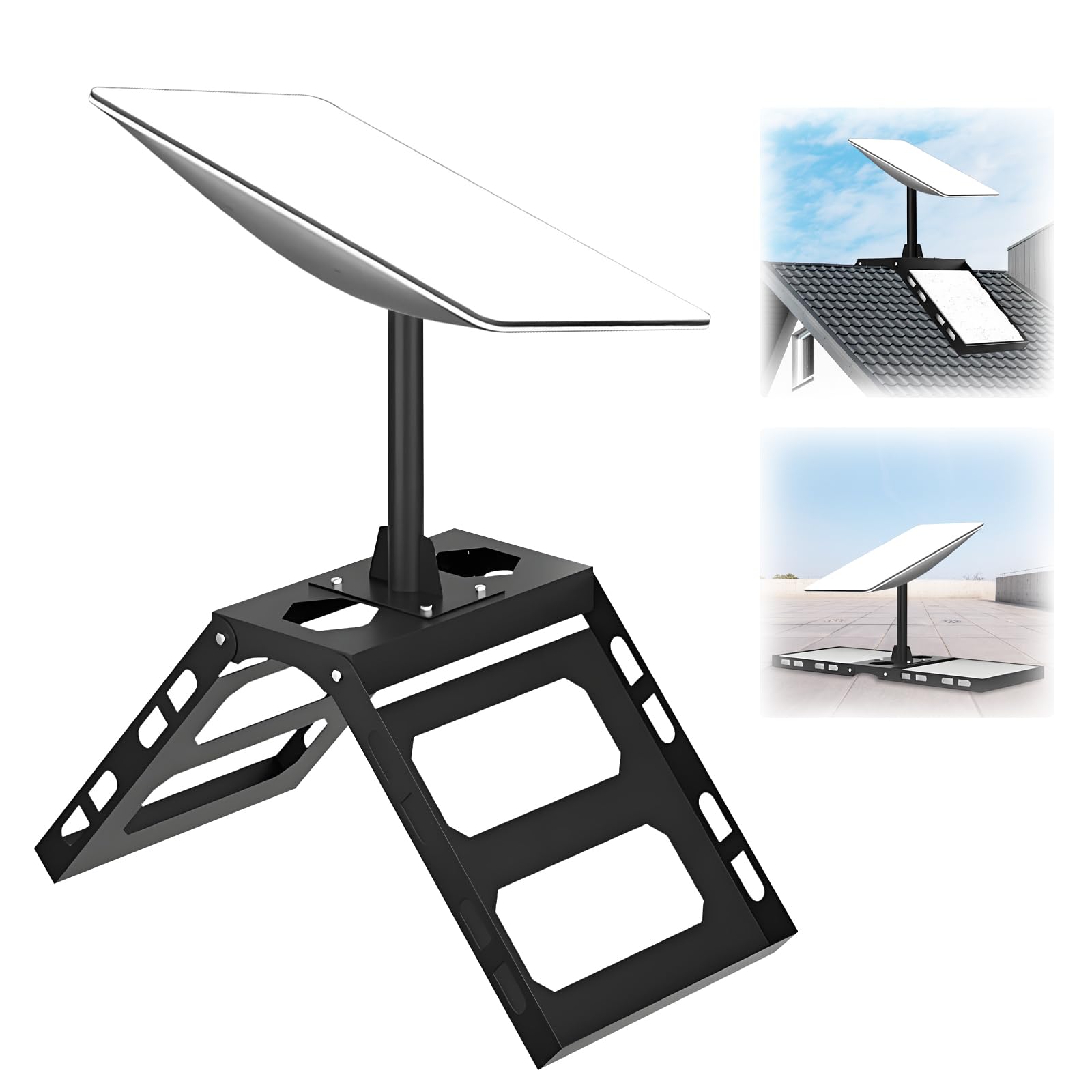 Support Starlink Gen 3 Pour Faîtage De Toit, Accessoire Starlink Sans Perçage Support De Toit V3 Avec Adaptateur De Mât Gen 3 Pour Toit Plat Réglable De 0 à 30° Stable Et Inoxydable