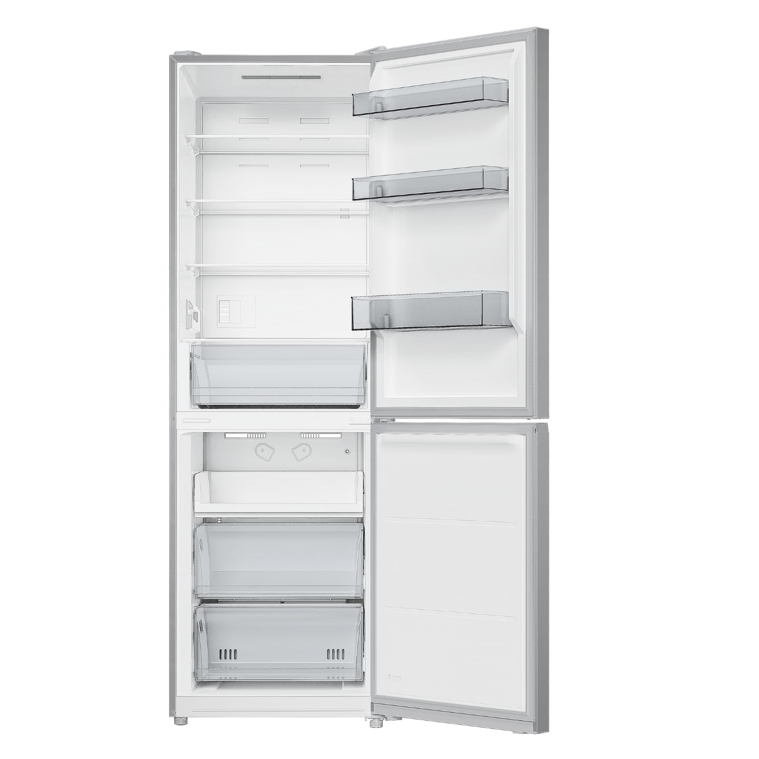 GEDTECH Réfrigérateur combiné GCB409NFIX congélateur bas 409L (267L + 142L) - No Frost (Pas de Givre) - Inox