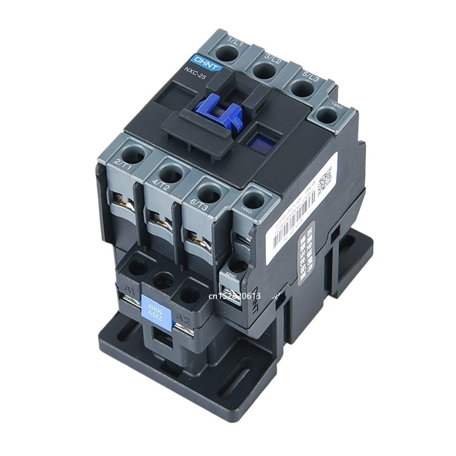 Contactor de CA NXC-25 25A LC1D CJX2-2510 2501 NO NC LC1 Contactor de Potencia eléctrica for Montaje en riel DIN CA 24 V 36 V 110 V 220 V 380 V(NXC-25 NO NC,220V)