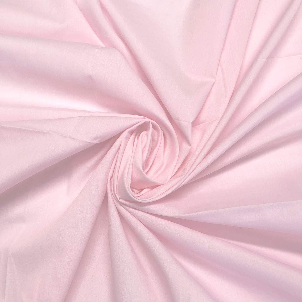 Plain Polycotton Fabric 60+ Colours Poly Cotton Dress Craft Sold Per Meter (Sugar Pink 60)