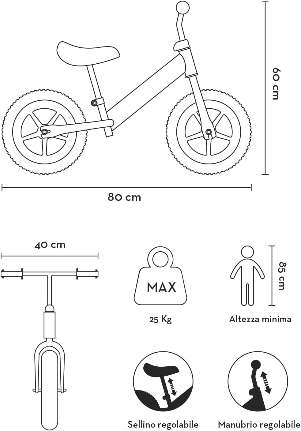 Magikbike Bicicletta per bambini Hot Wheels Balance Bike, Blu e Arancione, per Bambini da 1,5 a 4 anni. Sellino e manubrio regolabili