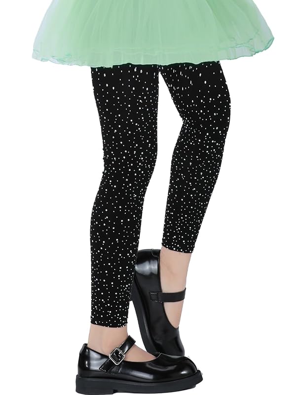 LinkSphere Footless Tights for Girls, Sparkle Rhinestone Students Dance Stockings Ultra-Soft Kids Microfiber Tights(13-16Y, Black) by LinkSphere - Used condition - Image 6