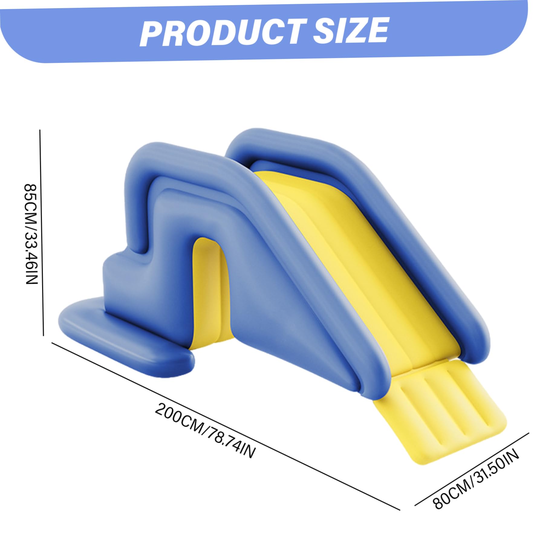 Diapositiva de Piscina Inflable, tobogán de Piscina PVC de 78.7x33.5x31.5 Pulgadas, al Aire Libre, Interiores, Trasero, Azul.