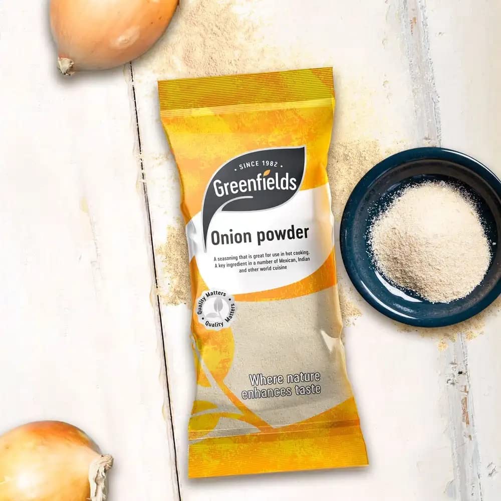 Greenfields Onion Powder 75g, 100% Natural, Free from Artificial Flavours and Preservatives