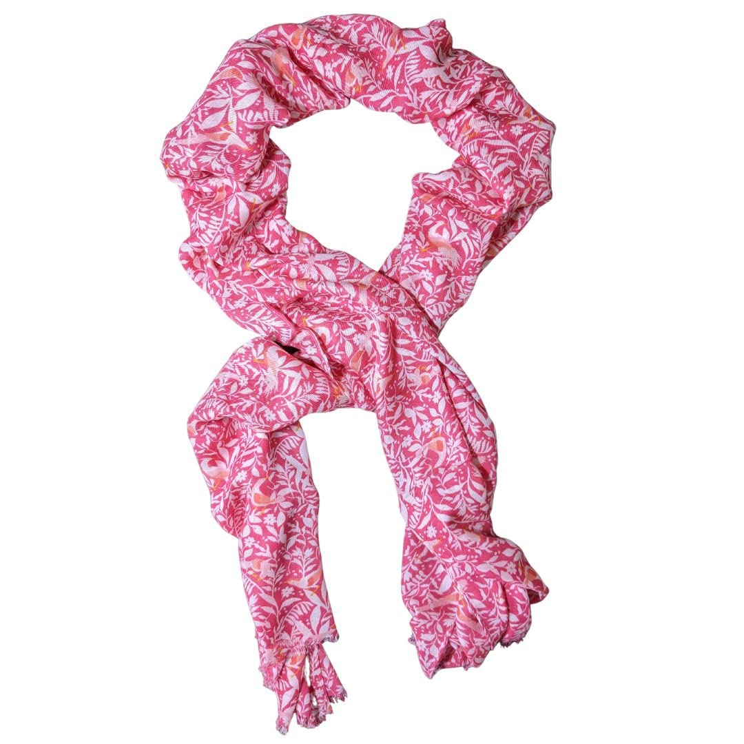 Colour Palette - Modal Pink and White' Forest' Stole for Women