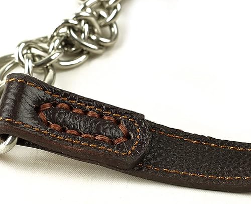 Miniatura 6 de Love Dream Martingale - Collar de entrenamiento de cuero para perros, cadena de acero inoxidable antiescape, sin tirones, para perros medianos y