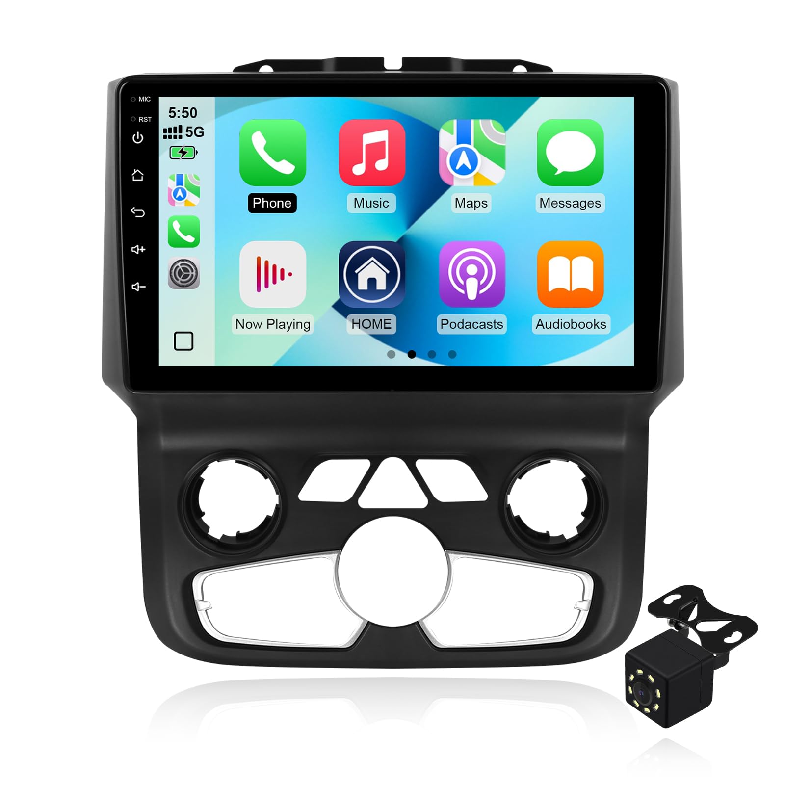 Photo 1 of (Auto AC) 2+64G Android 14 Double Din Car Stereo for Dodge RAM 1500/2500/3500 2013-2018 with 9 Inch Touchscreen Radio Built-in Wireless Carplay/Android Auto/GPS/Bluetooth/SWC