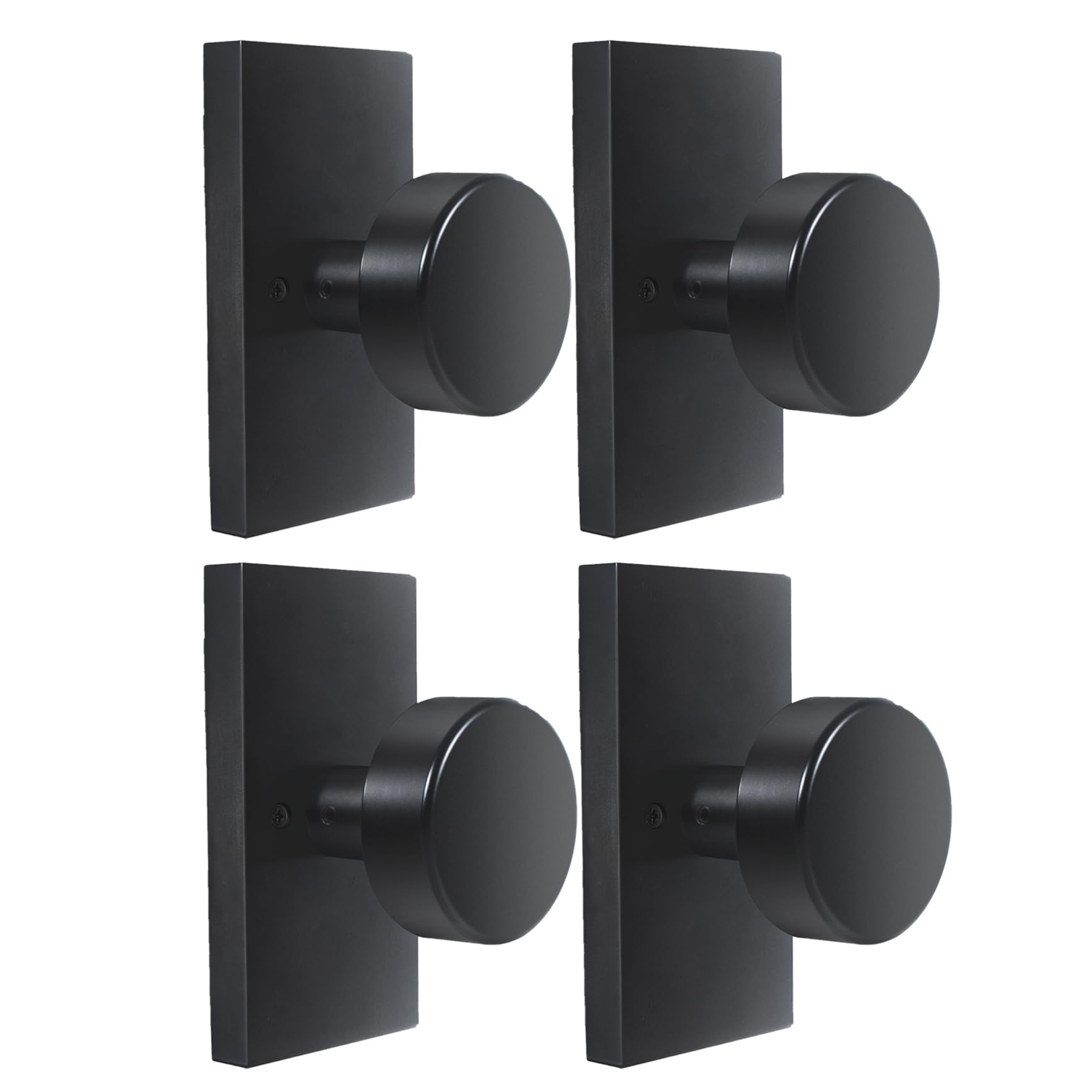 Satin Brass Privacy Door Knobs with Lock -11