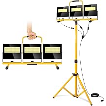 54000 Lumen Work Lights with Stand 3 Adjustable Tripod Work Light Head with 16FT Cord - IP67 Waterproof LED Work Lights on Stand for Outdoor Indoor Job Site Workshop Garage Construction Site Lighting